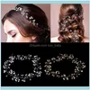 Biżuteria Biżuterialuxury ślub ślubny ślubny rhinestone Faux Pearl Headband Tiara Hair Saile Clips Barrettes Drop dostarczenie 2021 5uapi