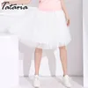 Tataria Femmes Tulle Jupe Plissée s s D'été Noir Saia Midi Taille Haute Pour Blanc Maille s Jupe Femme 210514