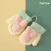 Guanti per bambini in peluche con stampa di coniglio cartone animato, morbidi guanti per neonati con dita intere, guanti per bambini, autunno inverno, caldi e spessi