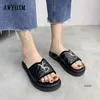 Women Slippers Fashion Flats Paltfrom Pu Shoes Women Sandals Summer 2021 Desiger Dress Flip Flops Slippers Women Zapatos Mujer Y0406
