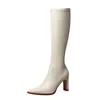 Размер 33-40 Сапоги на высоком каблуке Женщины Остановленные Ножим Сексуальная Зимняя Обувь Женщины Мода Вечеринка Ежедневная Длинные Сапоги Женские Обувь