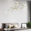 Avizeler Modern Oturma Odası Avize Nordic Işık Lüks Tasarımcı Minimalist Yaratıcı Geometrik Şerit Restoran Aydınlatma