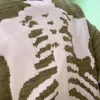 녹색 느슨한 뼈대 뼈 인쇄 스웨터 남자 여자 좋은 품질 높은 거리 손상 구멍 빈티지 니트 스웨터