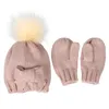 Chapeaux d'hiver bébé filles tricoté chapeau gants automne enfants chaud coupe-vent oreille nœud papillon casquettes mignon enfants bonnet casquette