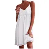 Robes décontractées Mini robe femmes été dos nu plage sexy robe d'été dames dentelle dos ouvert arc vestido Branco Boho robes