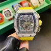 Topkwaliteit automatische luxe horloge heren Iced Out casual sporthorloges 316L roestvrijstalen behuizing rubberen band2178