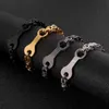 Braccialetti classici in acciaio inossidabile oro nero Bracciale con chiave a catena spessa 7 mm Bracciale da uomo in metallo Amici Regali per lui 211124