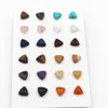 New Simple Trendy Geometric 10 * 10mm Natural Stone Rose Quartz Orecchini Triangle Mix Color per le donne Fashion Cute Small Wholesale