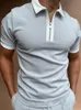 Slim Summer 3XL Vêtements Polo Tee Shirts Zipper Knit Jacquard Hommes Plus Taille T-shirt Top Top