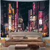 Wandteppiche, Japan, Tokio, Straße, Nachtansicht, japanische Kultur, Wandteppich, Stadtbild, Kunst, Wandbehang für Wohnzimmer, Schlafzimmer, Heimdekoration