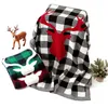 Christmas Elk Zuigeling Baby Jongen Meisje Gebreide Deken Herfst Winter Born Quilt Boys Girls Grid Houd 210429