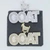 2022 Новый Животный коз с Письмом Начальный кулон Full Oced Out Bling 5A Кубическое Zircon Ожерелье для Женщин Мода Хипхоп Ювелирные Изделия