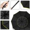 130cm 더블 레이어 우산 레인 여성 3 배 딩 강한 바람 방전 큰 우산 남성 품질 검은 코팅 10K 휴대용 우산 210401