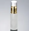 Wholesale 30mlフロストガラスローションポンプボトル1オスアルミニウムポンプガラスボトル化粧品容器