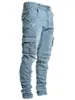 Jean Brand för män Skinny Cotton Denim Byxor Fashion Classic Black Designer Side Pocket Summer Pants236s