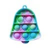 Boże Narodzenie Fidget Zabawki Keychain Party W kształcie Ghost Favor Ultime Rainbow Push Bubble Silikon Dekompresja Ducple Sensory Toy Prezenty Dla Dzieci