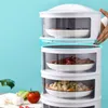 Cozinha doméstica refrigerante transparente selado alimento empilhável tampa de isolamento de poeira caixa de armazenamento vegetal 210423