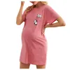 Maternity Dresses Dress Casual Solid Color Plus Size Short Sleeve Women Style Loose Comfortable Nursing Women's Clothes#L