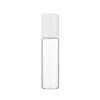 500pcs/lot 10ml White Cap Transparent Clear Glass Roller Bottle Empty Ball Perfume