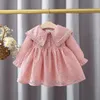 2021 printemps princesse dentelle bébé fille robe pour enfant en bas âge filles vêtements 1 an bébé fête d'anniversaire tutu robes 0-3y bébé vêtements Q0716