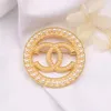 23SS 20Style Luxury Brand Designer Double Letters Pins Brosches Women Gold Silver Pearl Rhinestone Cape Brooch Suit Pin Wedding Party Jewerlry Accessorie