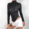 النساء الياقة المدورة طويلة الأكمام رومبير بذلة يوتار قمم ارتداءها playsuit تي يوتار سليم قمم رومبير كم طويل بلوزة Y0927