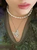 Ангельская фея подвесное ожерелье Винтажное заявление о моде женщины кросс -цепные ювелирные украшения панк -гот гот викка 266n