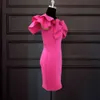 Mini abito da festa Ruffles Una spalla Big Bowtie Patchwork Sexy Bodycon Women Vestido Celebrate Event Occasion Dinner Night Out 210416