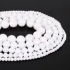 Other 32-95pcs 4-12mm Natural Stone White Porcelain Chalcedony Round Loose Spacer Beads For Jewelry Making DIY Bracelets Necklaces Rita22