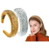 Europe and the United States 2021 Summer Crystal Full Rhinestone Headband Wide Edge Solid Color Sponge Headbands