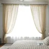 Retro Beige Crochet Lace Hollow Crochet Flower Sheer Curtain For Living Room American Rustic White Handmade Curtain Tulle M181#4 210913