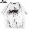 Hip Hop Streetwear Tshirt Men Harajuku Graphic Print T-Shirt Summer Short Sleeve Tops Tees Cotton Loose Black 210707