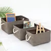 Linen Storage Baskets Storages Bins Box Organizing With Cotton Rope Handles Fabric Basket For Gifts Empty Home Office Toys Kids Room Clothes