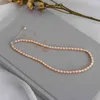 ASHIQI 3-4mm Mini Natural freshwater pearl necklace for women wedding 925 sterling silver jewelry