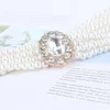 Belts Fashion Sweet Elastic Rhinestone Pearl Waist Chain Belt For Women Dress Korean Wedding Rope Bride Ladies Girls Gifts