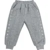 Niños de invierno y niñas letras bordado espesando pantalones de chándal algodón cálido casual deportes pantalones 210708