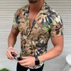 Plus Size XXXL 4XL Camisas Blusa Casual Camisas Verão Curto Confortável Hombre Tops para Homem Floral Imprimir Camisa