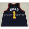 Hommes Femmes Jeunes MICHAEL PORTER JR ROAD CLASSICS BASKETBALL JERSEY (Bleu Marine) cousu nom personnalisé n'importe quel numéro