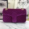 Marmont Aksamitna torba na ramię z łańcuszkiem Crossbody Lady Designers Torebka Laxurys 26CM