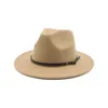 women hats solid camel khaki panamas outdoor cowboy cowgirl fedora hat belt formal wedding decorate 2021 gorras para mujer