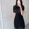 Koreanische Mode Pullover Kleid Frauen aushöhlen Gestrickte s es Elegante Hohe Taille Vestidos De Fiesta 210529