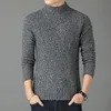 Novos Homens Sólidos Cor Casual Suéters Outono Inverno Algodão Quente Sweater Masculino Turtleneck Slim Fit Marca Malha Pullovers Top Coat