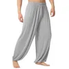 Yoga broek mannen casual effen kleur baggy broeken buikdans yoga harembroek broek sweatpants trendy losse danskleding x0723