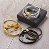 Máquina de corda de metal pulseira dura estilos industriais design masculina homens 3 bangles conjunto unisex fio braceletes 8 cores atacado