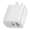 Caricabatterie rapido USB da 20 W PD Tipo C Caricatore rapido per telefono Adattatore spina UE/USA per iPhone Xiaomi Samsung Huawei Caricatore da muro USB C Caricabatterie per telefoni cellulari Caricabatterie universali