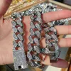 Heren goud Iced Out Miami Cubaanse schakelarmbanden ketting 2 cm hiphop bling kettingen sieraden