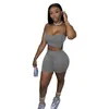 Hot selling Summer Women Tracksuit Shorts Outfits Two Pieces Sets Sportswear Jogger Suits 2021 Sexy Slim Suspenders Tops Plus Size Clothing