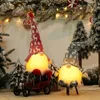 Glowing Gnome Christmas Faceless Doll Home Decoration Navidad Natal Gift for New Year 2022 Accessories JJF11213