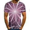 Camisetas masculinas 2022 Camiseta 3D de verão cor tridimensional de impressão digital de impressão digital de manga curta engraçada