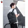 SenkeyStyle Schwarze Teenager-Schultasche, Rucksäcke für Männer, große Kapazität, Oxford, wasserdicht, leuchtend, für Männer, Rucksackreisen, USB-Laptop